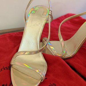 Christian Louboutin Rosalie Metallic Leather Heels Sandal